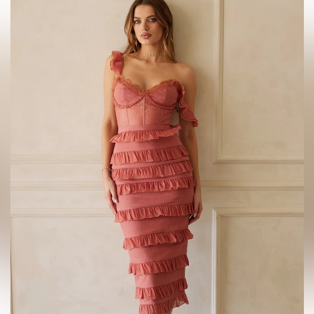 V Chapman dress fiorenza Dusty Cedar
